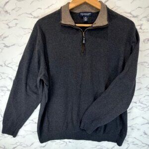 Roundtree & Yorke Men's Quarter Zip Cotton Cashmere Pullover XL